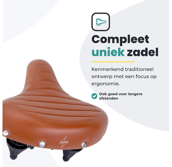 Voltano Drifter Fietszadel - Lichtbruin - Gratis Zadelstrop