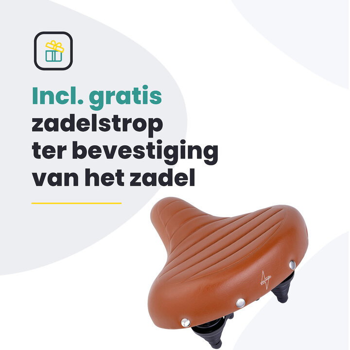 Voltano Drifter Fietszadel - Lichtbruin - Gratis Zadelstrop
