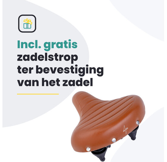 Voltano Drifter Fietszadel - Lichtbruin - Gratis Zadelstrop