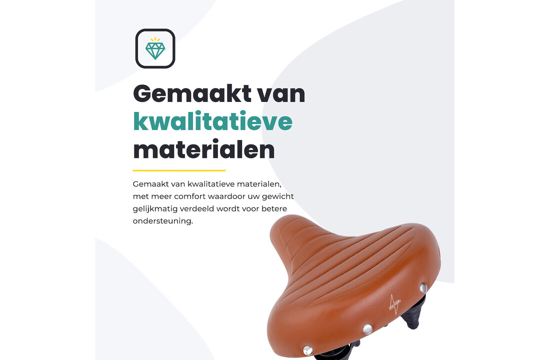 Voltano Drifter Fietszadel - Lichtbruin - Gratis Zadelstrop