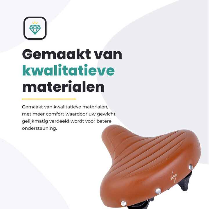 Voltano Drifter Fietszadel - Lichtbruin - Gratis Zadelstrop