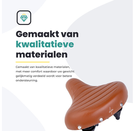 Voltano Drifter Fietszadel - Lichtbruin - Gratis Zadelstrop