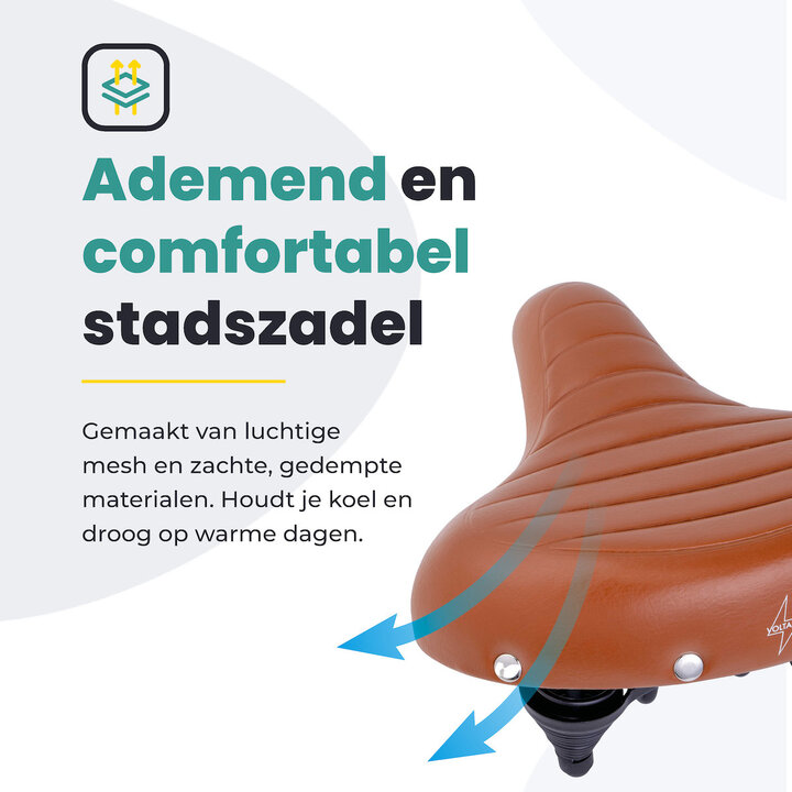 Voltano Drifter Fietszadel - Lichtbruin - Gratis Zadelstrop