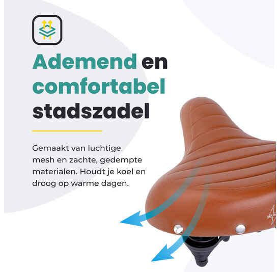 Voltano Drifter Fietszadel - Lichtbruin - Gratis Zadelstrop