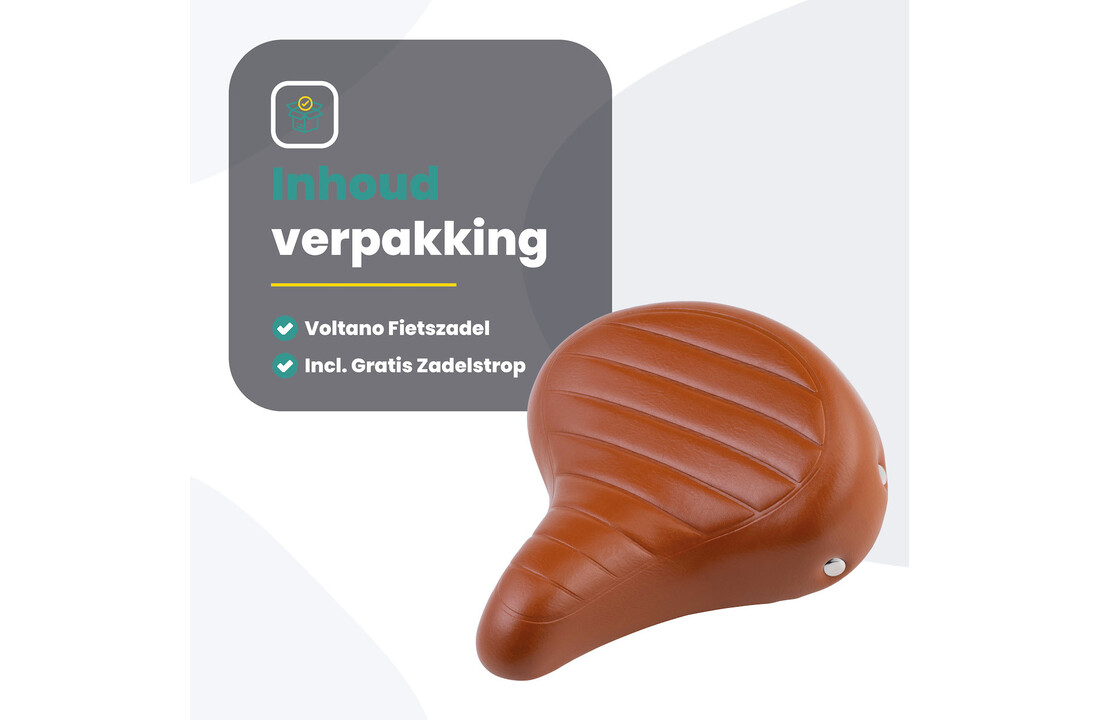 Voltano Drifter Fietszadel - Lichtbruin - Gratis Zadelstrop