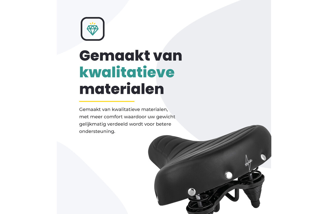 Voltano Drifter Fietszadel - Zwart - Gratis Zadelstrop