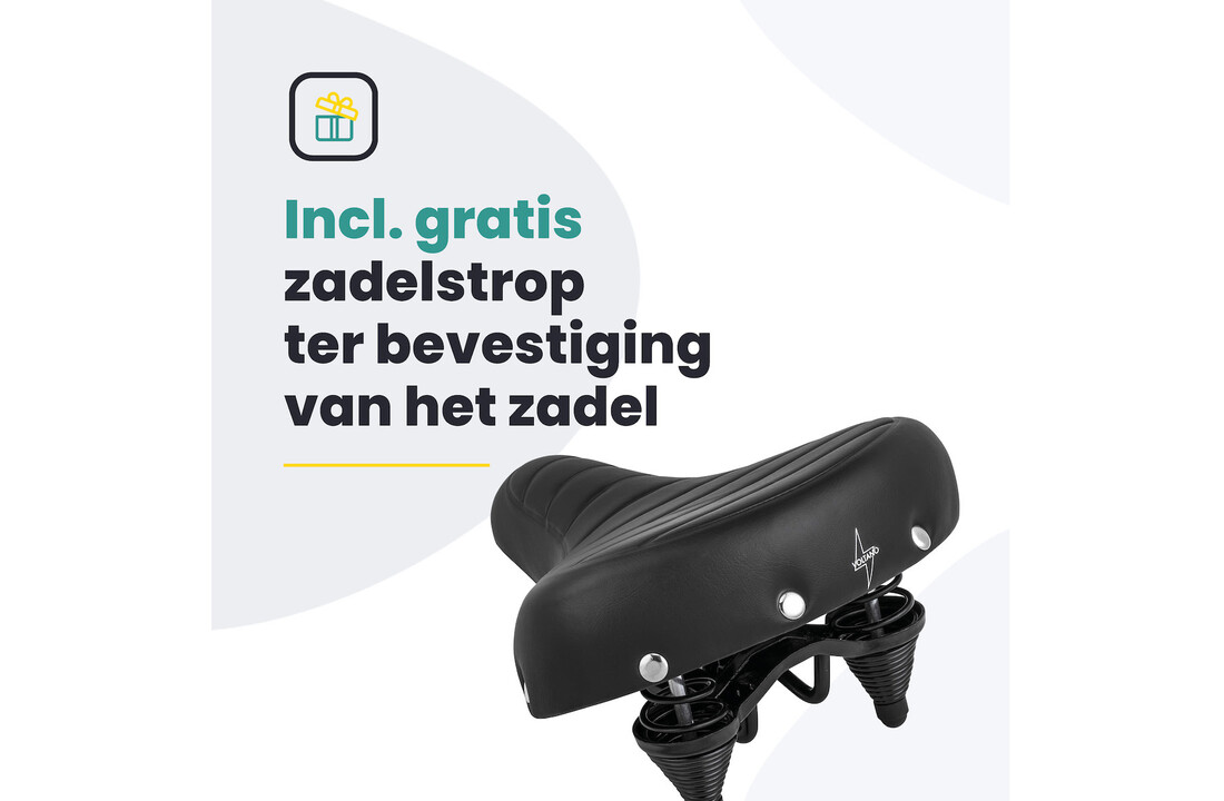 Voltano Drifter Fietszadel - Zwart - Gratis Zadelstrop
