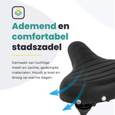 Voltano Drifter Fietszadel - Zwart - Gratis Zadelstrop