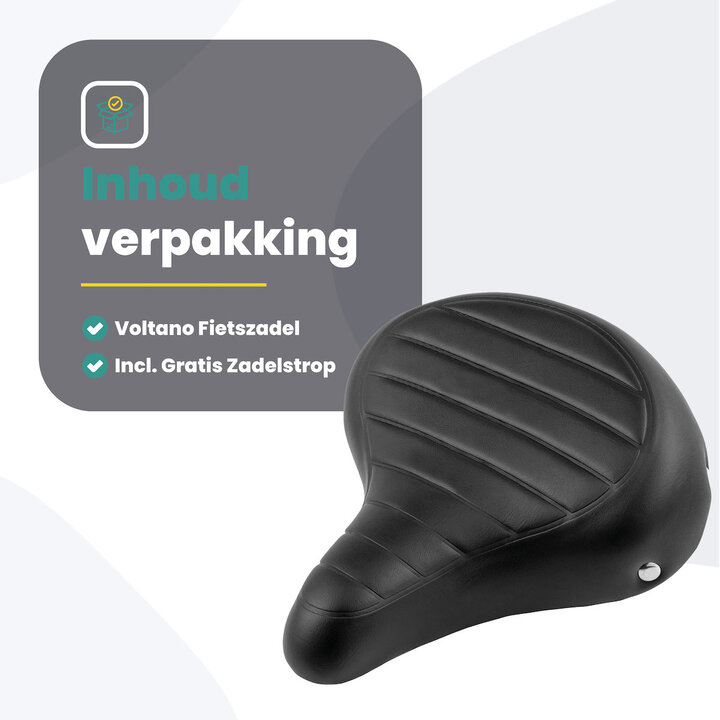 Voltano Drifter Fietszadel - Zwart - Gratis Zadelstrop