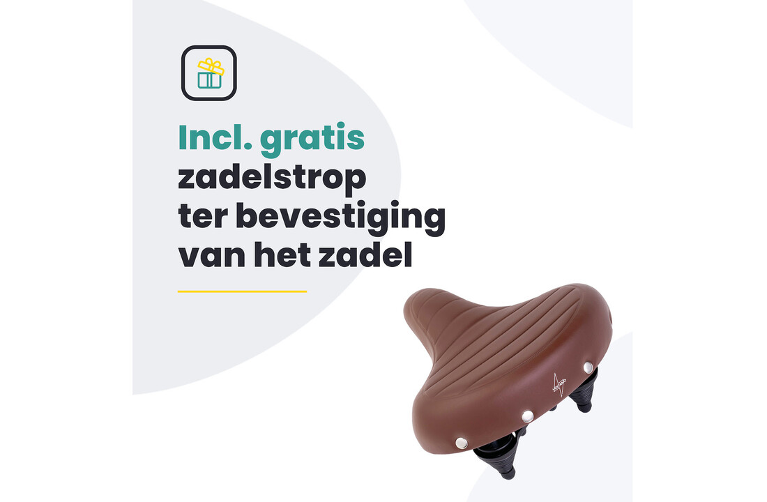 Voltano Drifter Fietszadel - Bruin - Gratis Zadelstrop