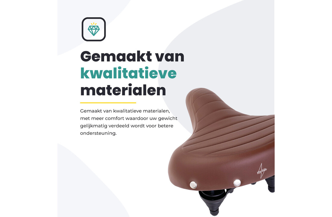 Voltano Drifter Fietszadel - Bruin - Gratis Zadelstrop