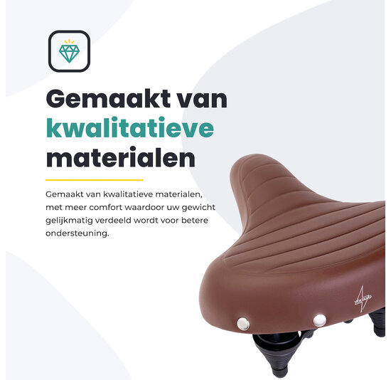 Voltano Drifter Fietszadel - Bruin - Gratis Zadelstrop
