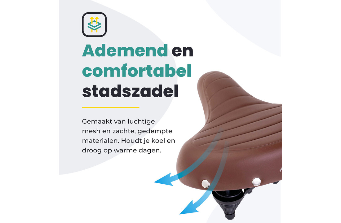 Voltano Drifter Fietszadel - Bruin - Gratis Zadelstrop
