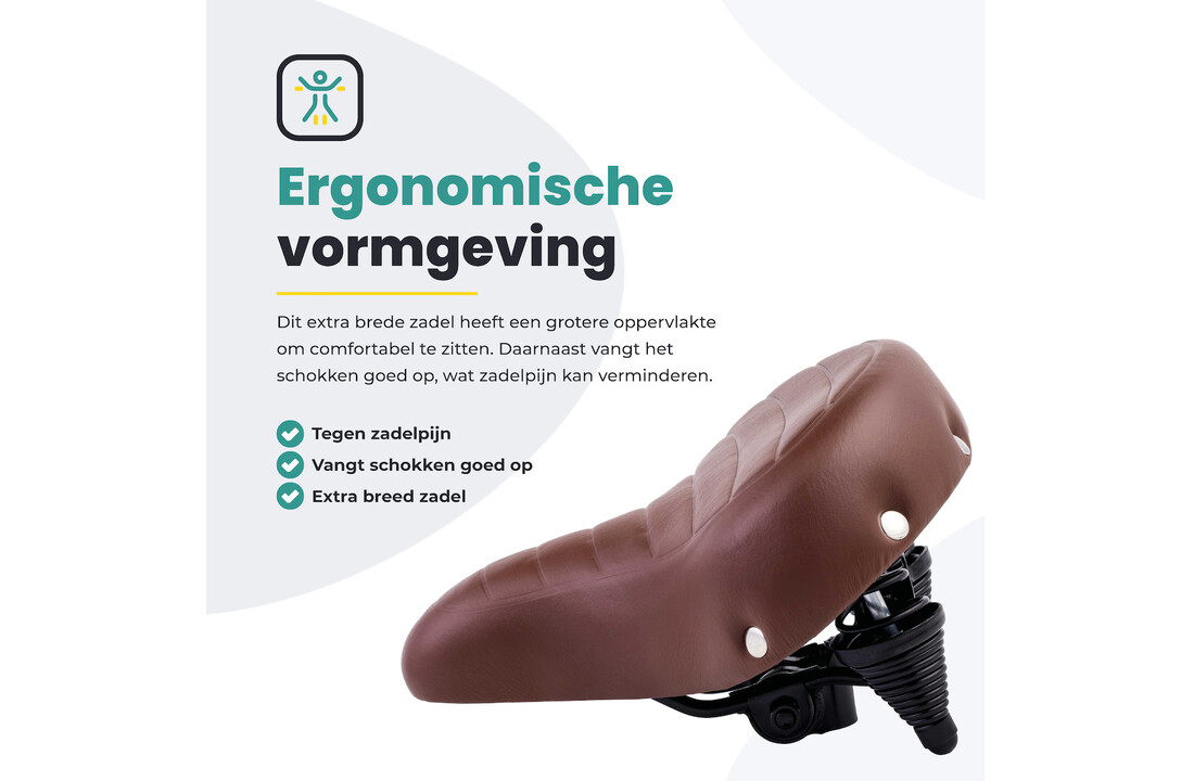 Voltano Drifter Fietszadel - Bruin - Gratis Zadelstrop