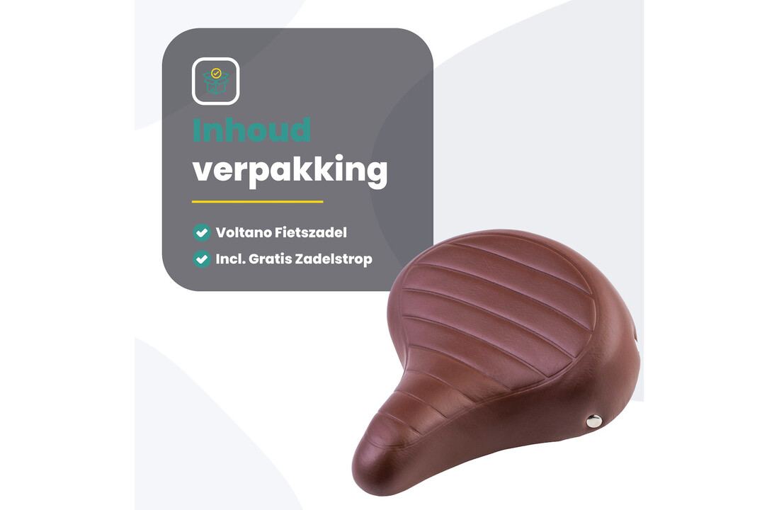 Voltano Drifter Fietszadel - Bruin - Gratis Zadelstrop