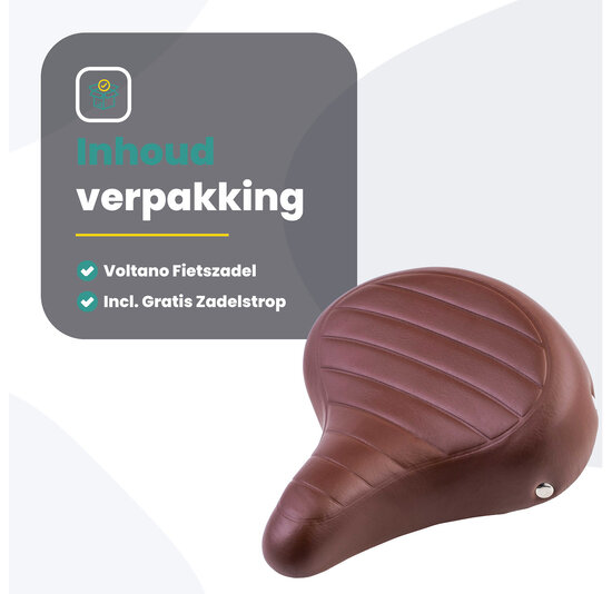Voltano Drifter Fietszadel - Bruin - Gratis Zadelstrop