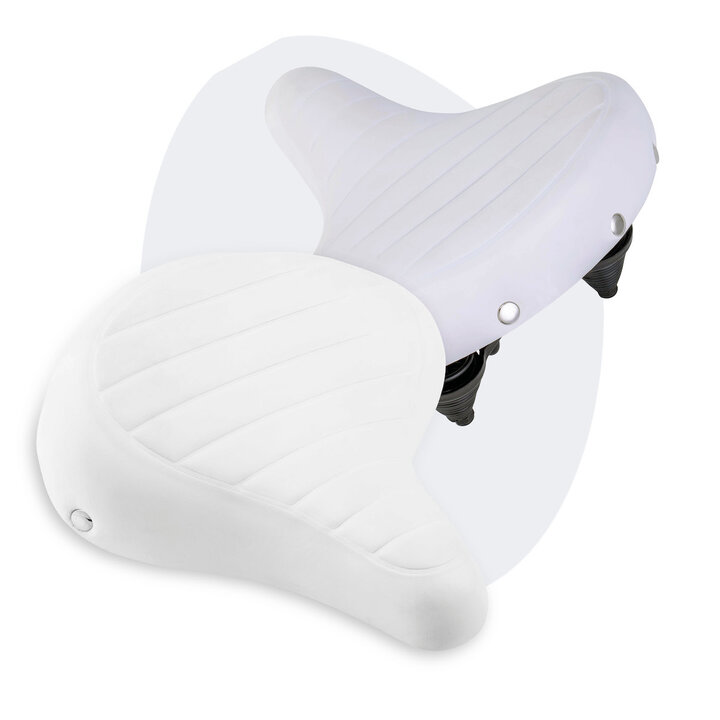 Voltano Drifter Fietszadel - Wit - Gratis Zadelstrop