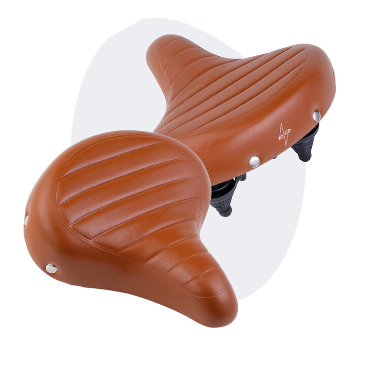 Voltano Drifter Fietszadel - Lichtbruin - Gratis Zadelstrop