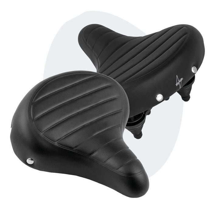 Voltano Drifter Fietszadel - Zwart - Gratis Zadelstrop