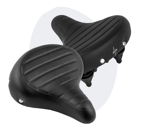 Voltano Drifter Fietszadel - Zwart - Gratis Zadelstrop