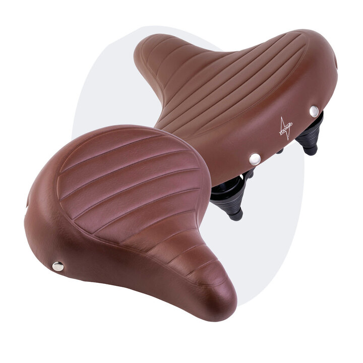 Voltano Drifter Fietszadel - Bruin - Gratis Zadelstrop