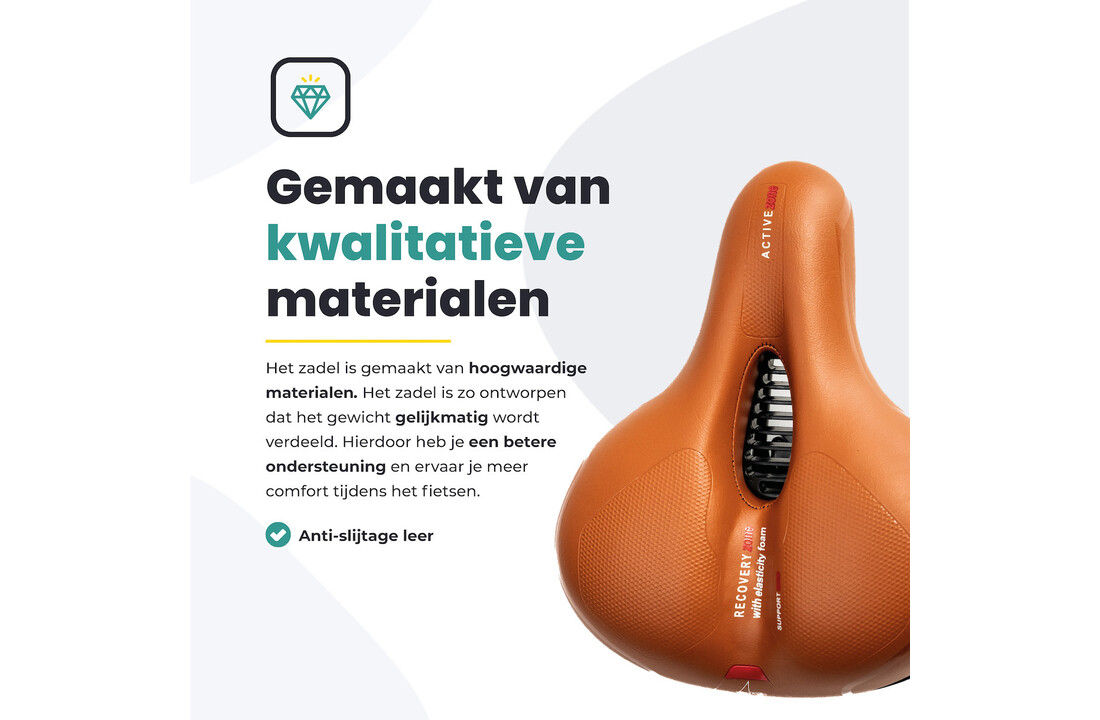 Voltano Fietszadel Met Gelpads - Bruin
