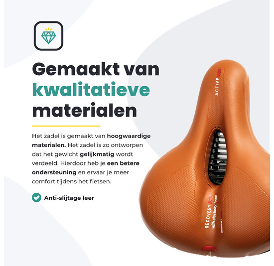 Voltano Fietszadel Met Gelpads - Bruin