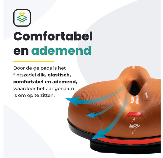 Voltano Fietszadel Met Gelpads - Bruin