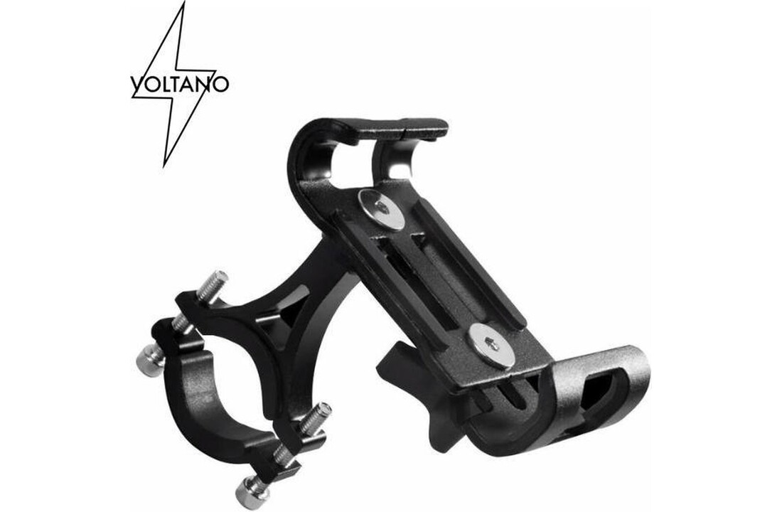 Voltano Aluminium Telefoonhouder Fiets - Zwart - Universeel - 360° Draaibaar
