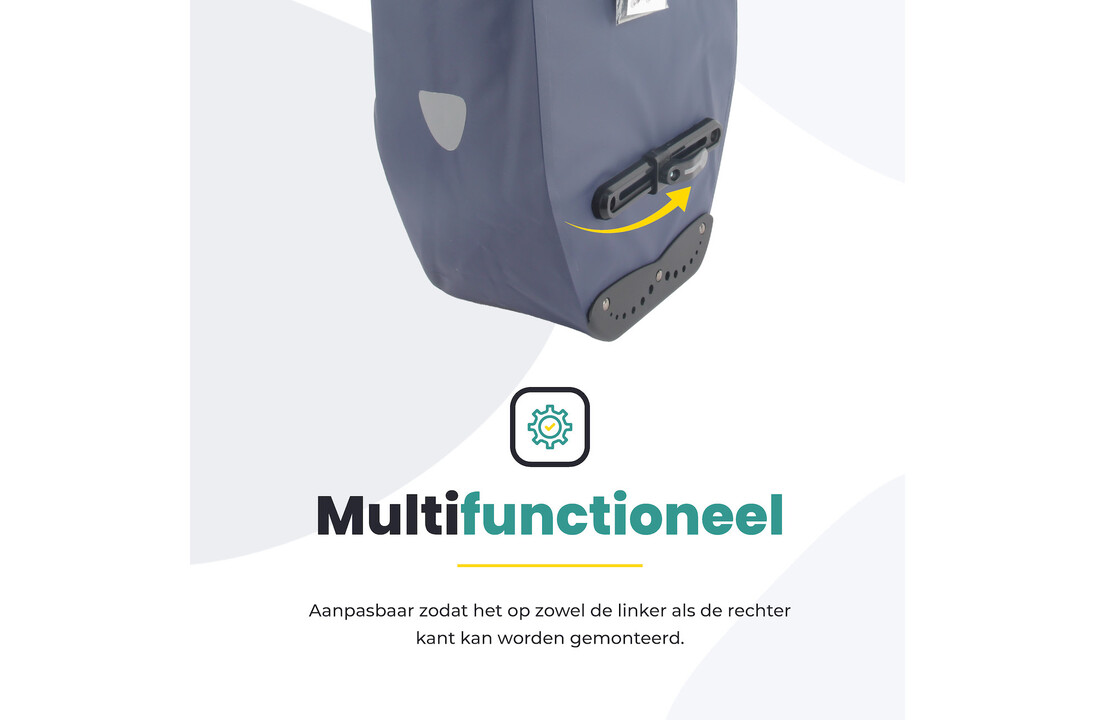 Voltano Luxe Fietstas 28L - Enkele Pakaftas - Marine Blauw - 100% Waterdicht
