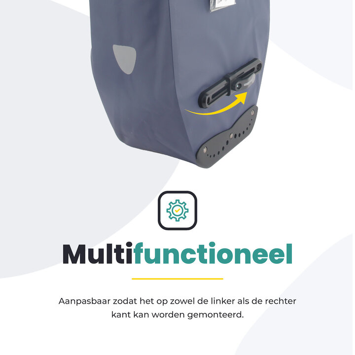 Voltano Luxe Fietstas 28L - Enkele Pakaftas - Marine Blauw - 100% Waterdicht