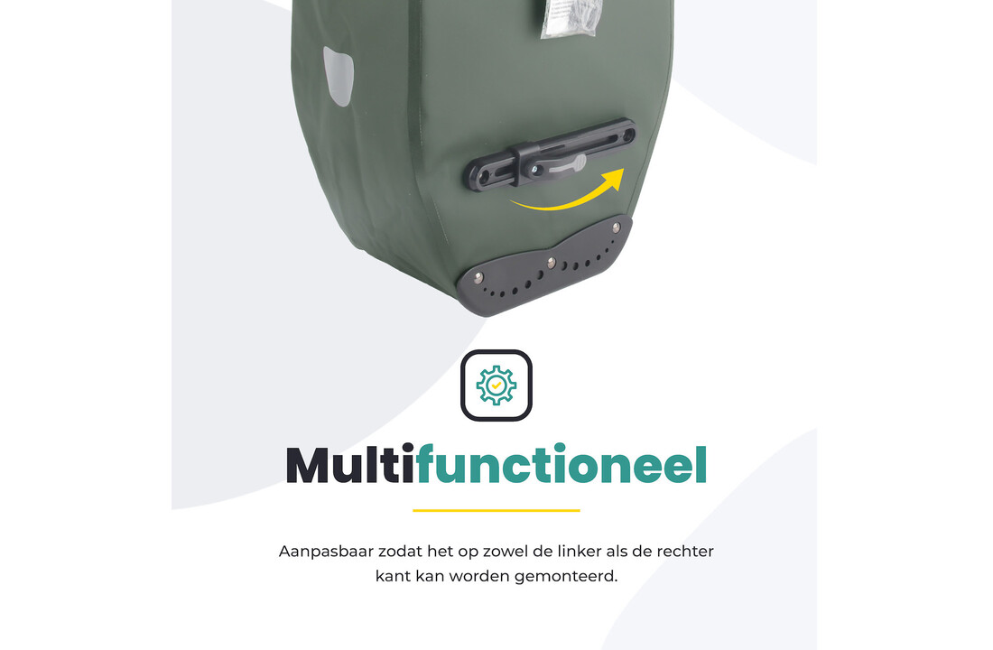 Voltano Luxe Fietstas 28L - Enkele Pakaftas - Olijf Groen - 100% Waterdicht
