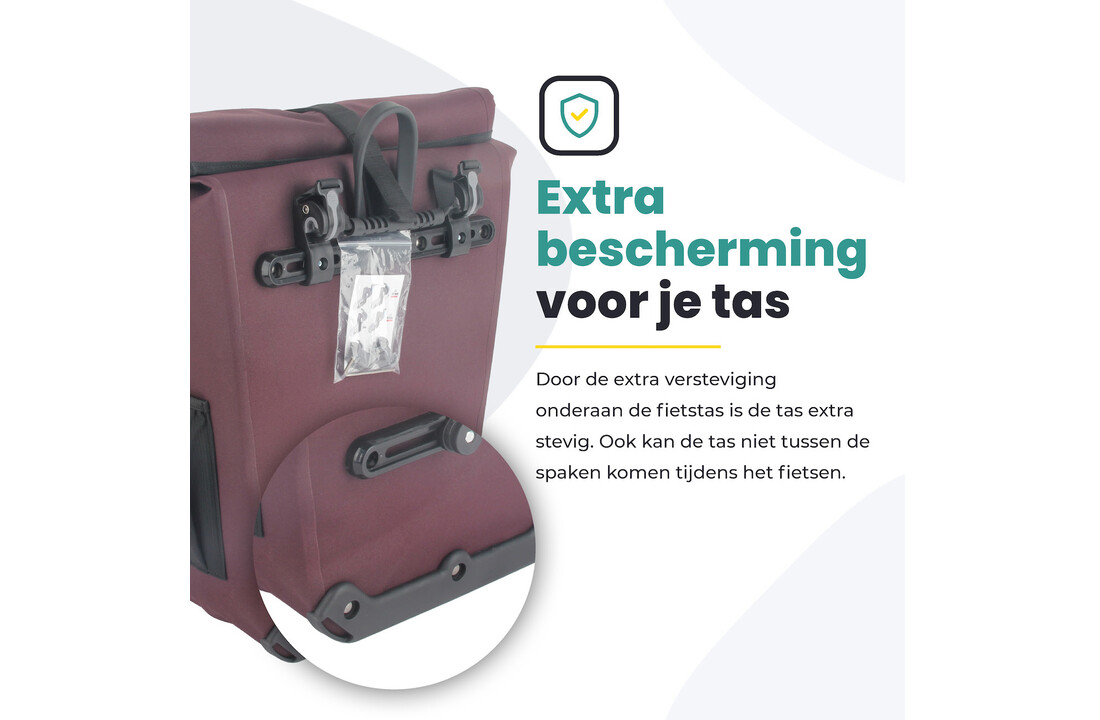 Voltano Luxe E-bike Fietstas 28L - Bordeaux Rood - Pakaftas Met Laptop Vak - 100% Waterdicht