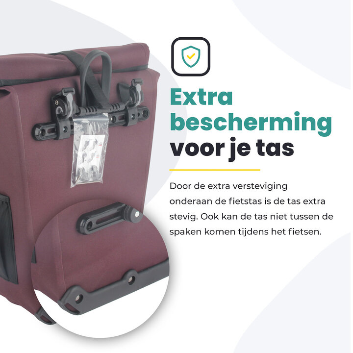 Voltano Luxe E-bike Fietstas 28L - Bordeaux Rood - Pakaftas Met Laptop Vak - 100% Waterdicht