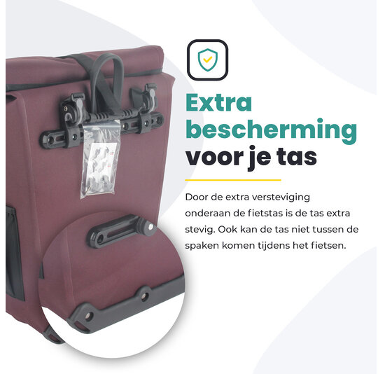 Voltano Luxe E-bike Fietstas 28L - Bordeaux Rood - Pakaftas Met Laptop Vak - 100% Waterdicht