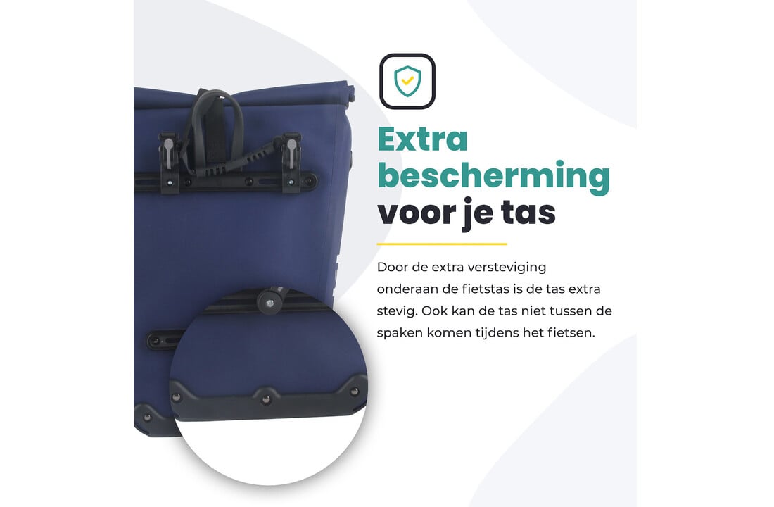 Voltano Luxe E-bike Fietstas 28L - Marine Blauw - Pakaftas Met Laptop Vak - 100% Waterdicht