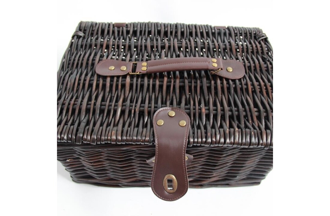 Voltano Luxe Rotan Fietsmand Voordrager - 22 Liter - Bruin