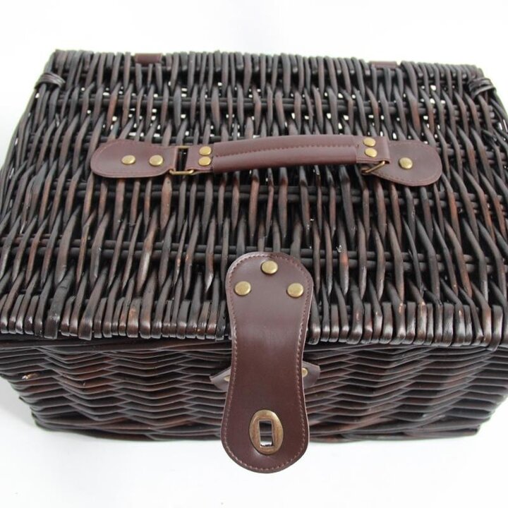 Voltano Luxe Rotan Fietsmand Voordrager - 22 Liter - Bruin