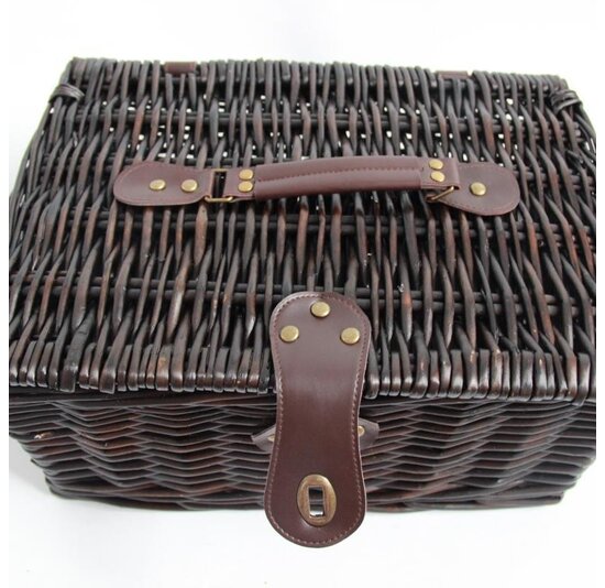 Voltano Luxe Rotan Fietsmand Voordrager - 22 Liter - Bruin