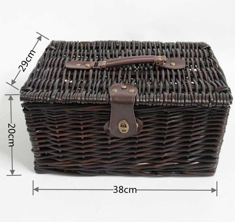 Voltano Luxe Rotan Fietsmand Voordrager - 22 Liter - Bruin