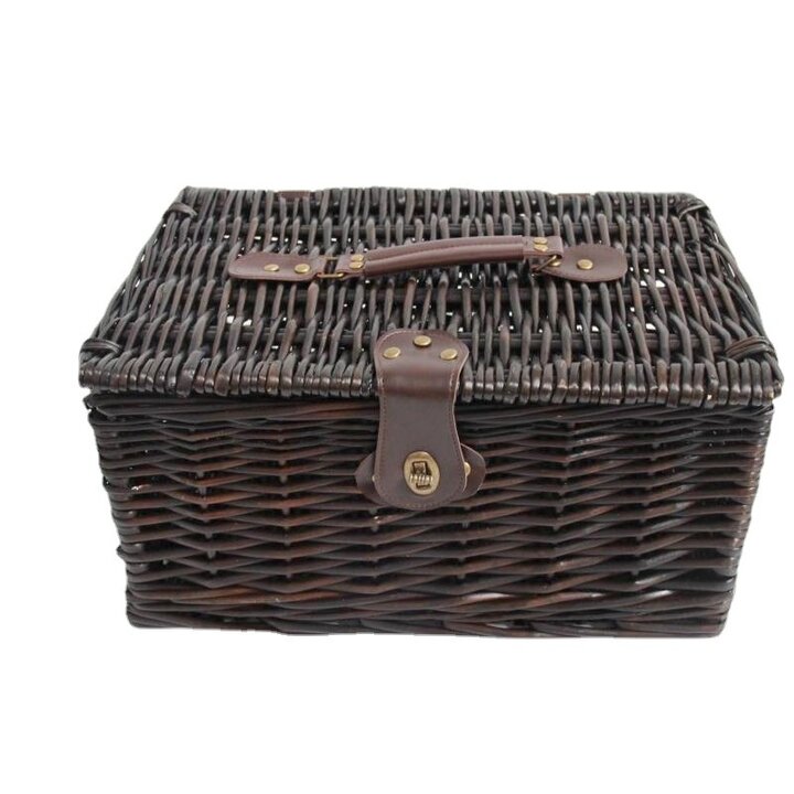 Voltano Luxe Rotan Fietsmand Voordrager - 22 Liter - Bruin