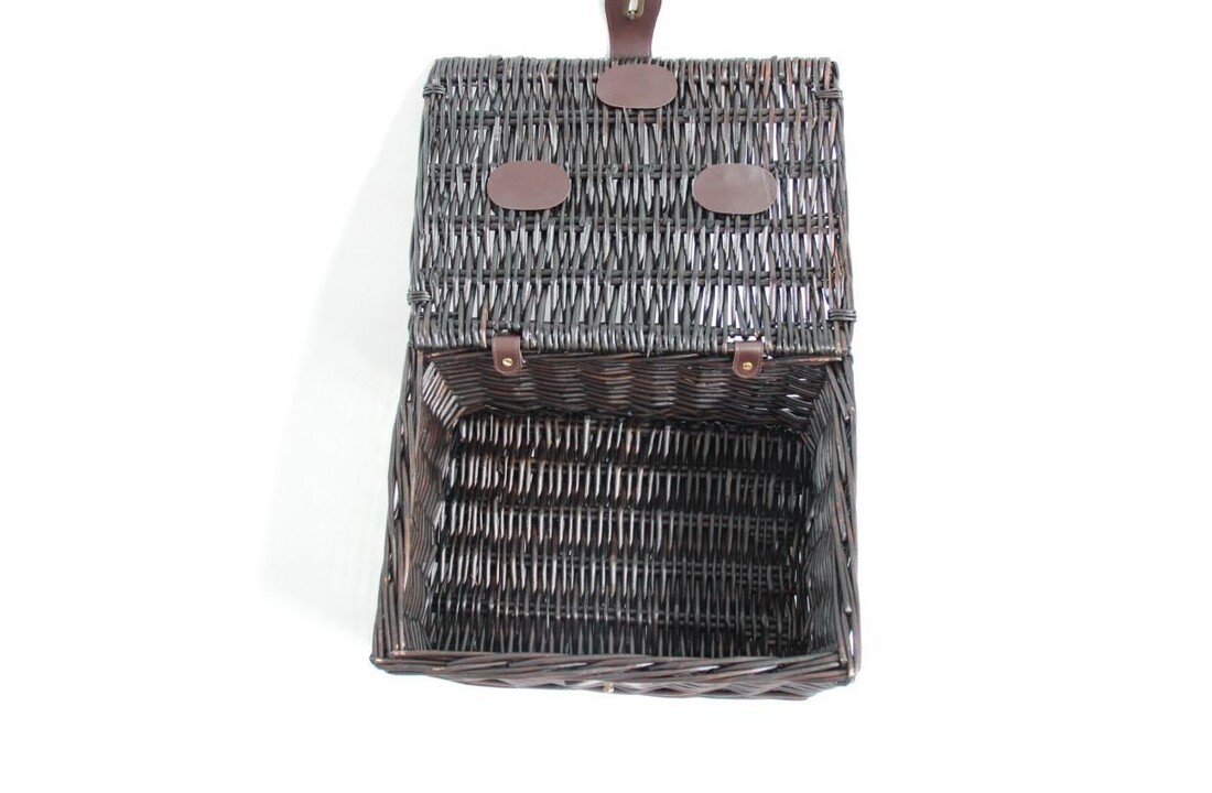 Voltano Luxe Rotan Fietsmand Voordrager - 22 Liter - Bruin