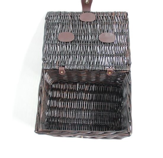 Voltano Luxe Rotan Fietsmand Voordrager - 22 Liter - Bruin