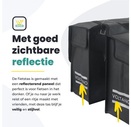 Voltano Dubbele Fietstas XL - Tarpaulin - 100% Waterdicht en Slijtvast - 48 Liter - Zwart
