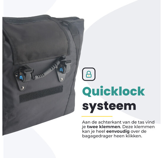 Voltano Shopper - Enkele Fietstas - Zwart - 100% Waterdicht - 19 Liter