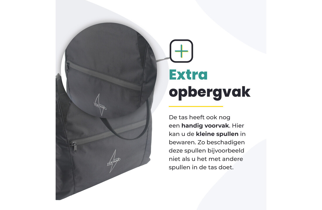 Voltano Shopper - Enkele Fietstas - Zwart - 100% Waterdicht - 19 Liter