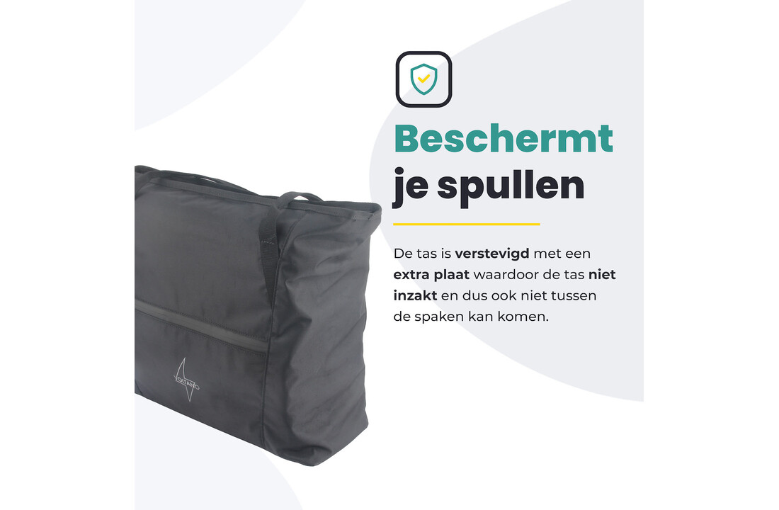 Voltano Shopper - Enkele Fietstas - Zwart - 100% Waterdicht - 19 Liter