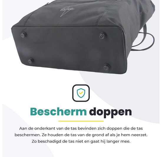 Voltano Shopper - Enkele Fietstas - Zwart - 100% Waterdicht - 19 Liter