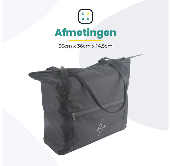 Voltano Shopper - Enkele Fietstas - Zwart - 100% Waterdicht - 19 Liter