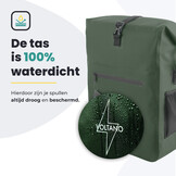 Voltano Luxe Fietstas / Rugtas 28L - Olijf Groen - Enkele Pakaftas - 100% Waterdicht